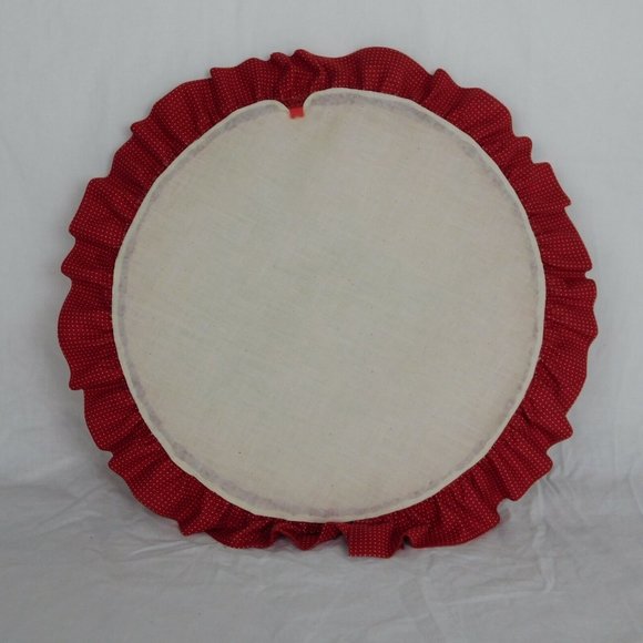 Embroidery Hoop Art Wall Hanging Rabbit Winter Berries Snow Red Circle Flowers - Picture 6 of 6